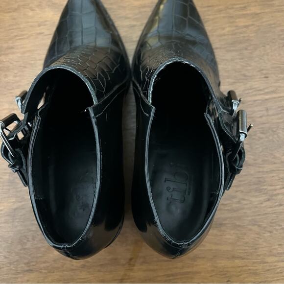 Tibi Black Croc Embossed Buckle Billie Bootie Womens Size 35 / US 5 - Picture 8 of 11